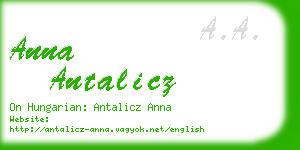 anna antalicz business card